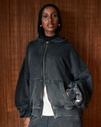Lark Zip Hoodie - Black Wash