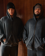 Lark Zip Hoodie - Black Wash