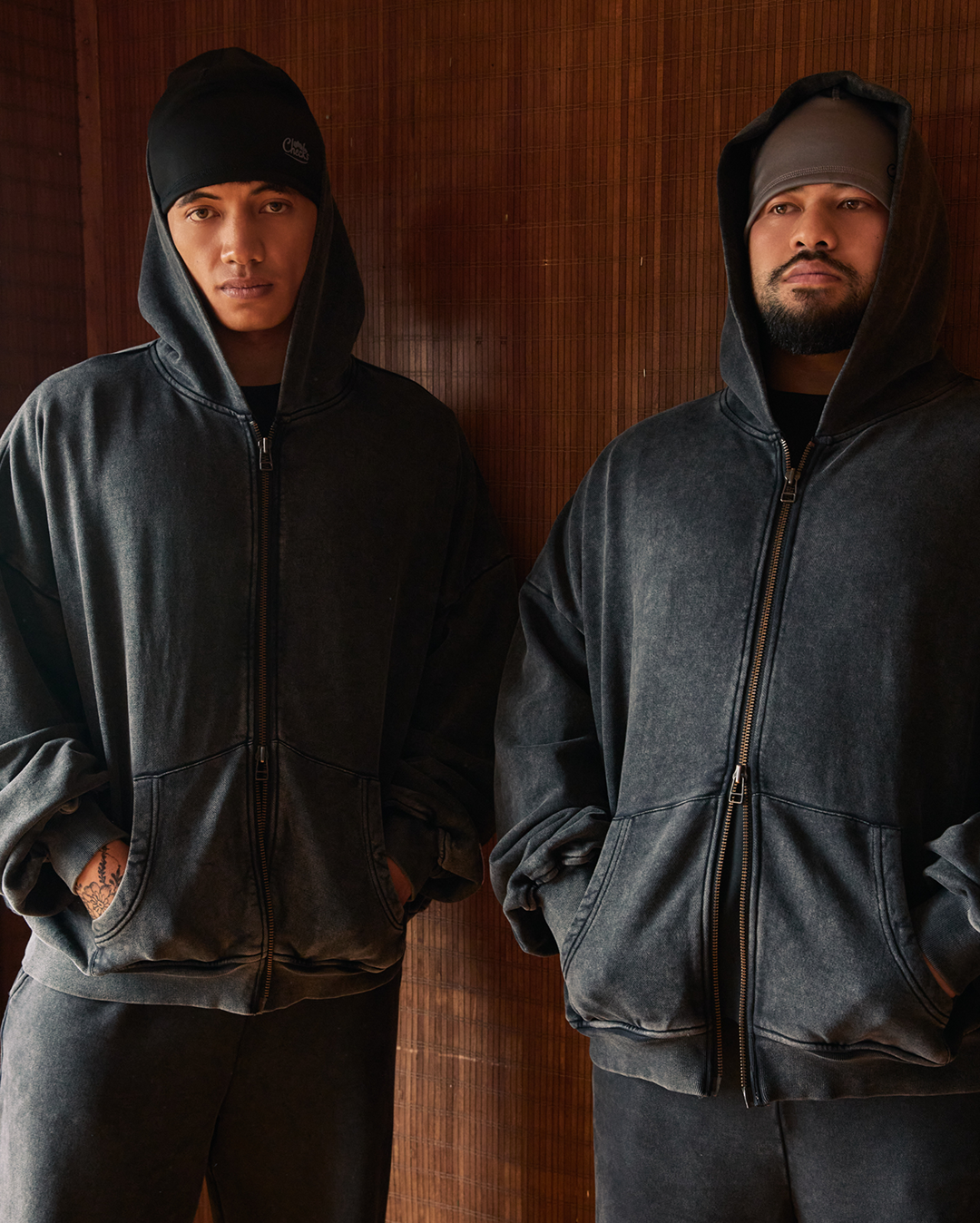 Lark Zip Hoodie - Black Wash