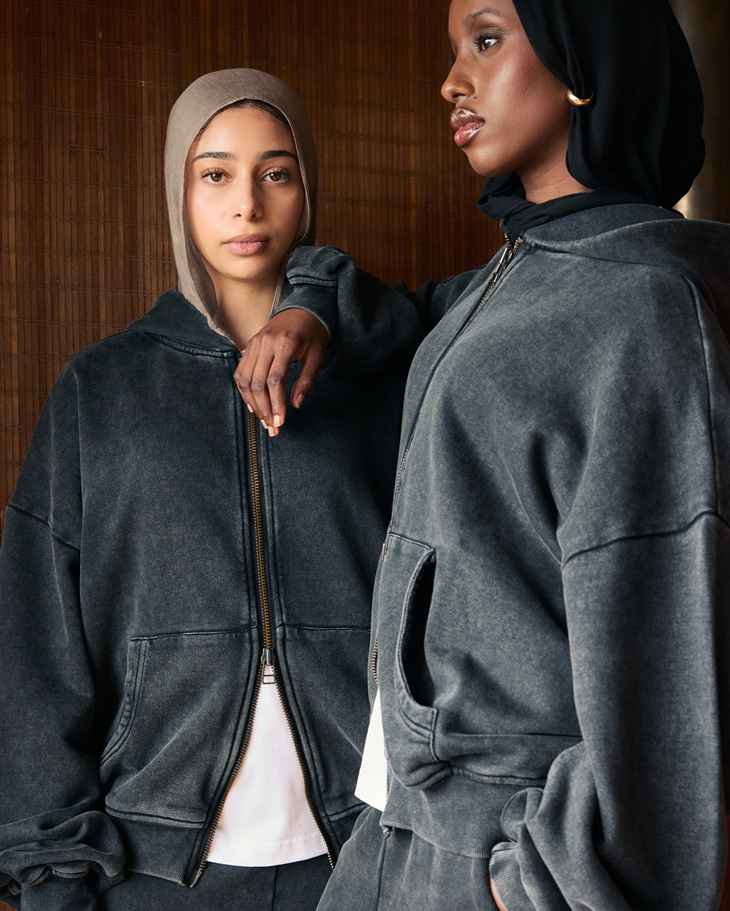 Lark Zip Hoodie - Black Wash