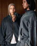 Lark Zip Hoodie - Black Wash