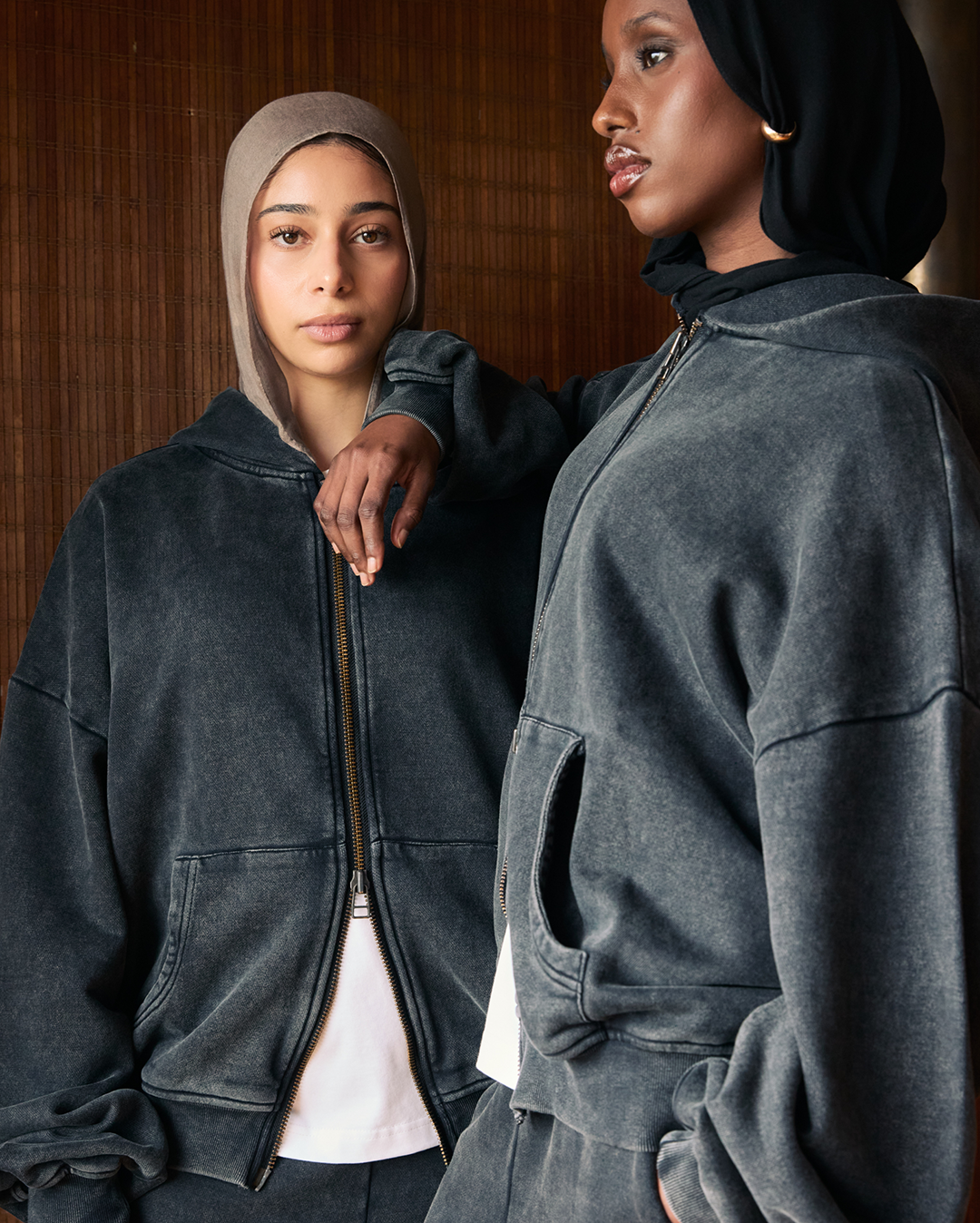 Lark Zip Hoodie - Black Wash