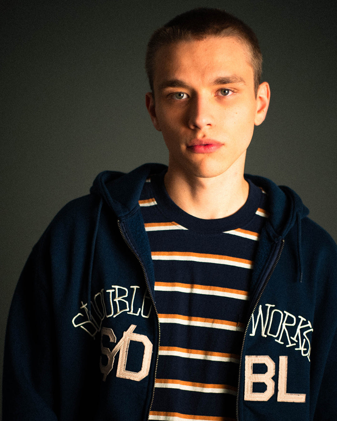 Chuck Fleece Zip Hoodie - Navy - S-Double