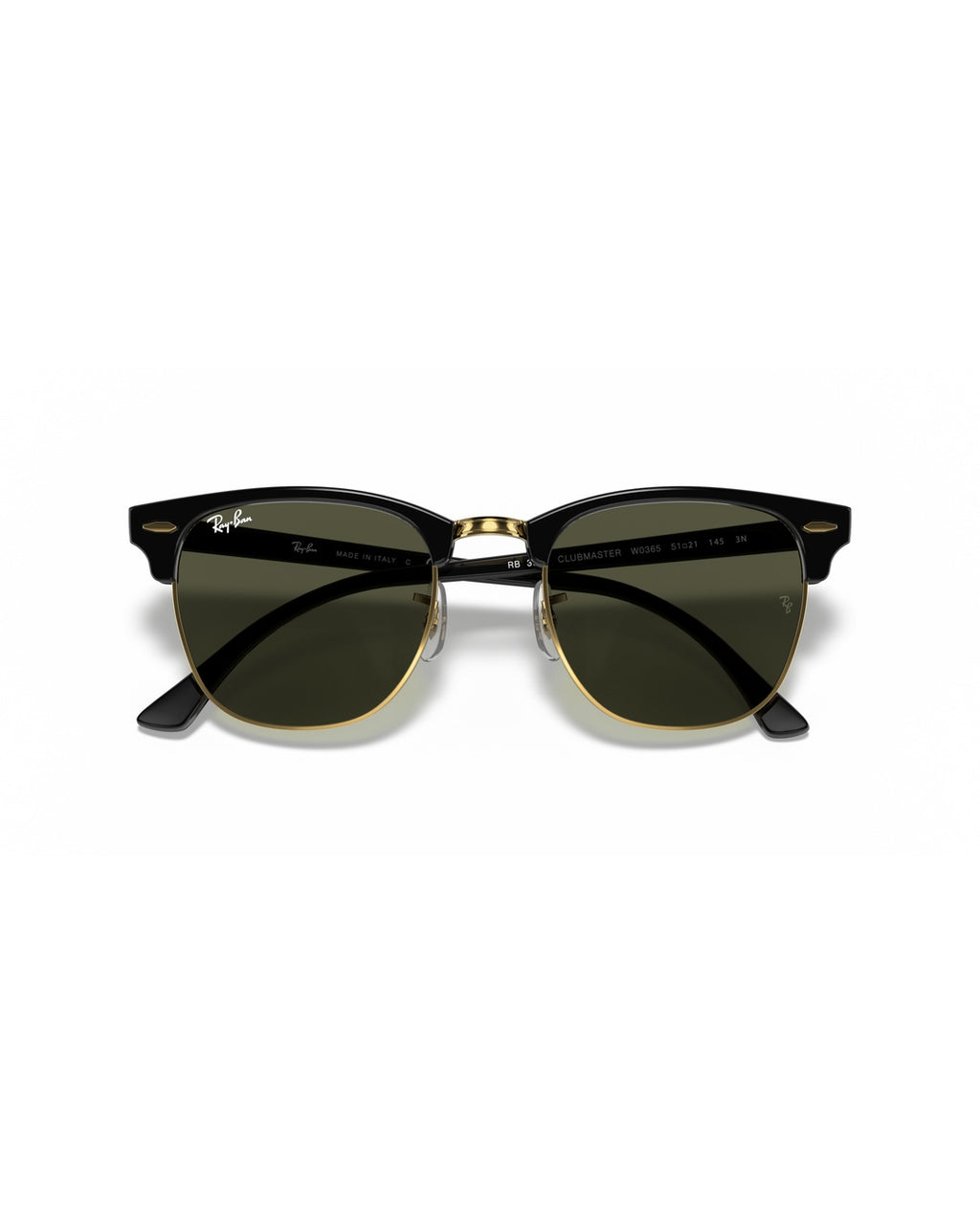 Clubmaster Sunglasses - Black on Gold/G-15 Green - Ray-Ban