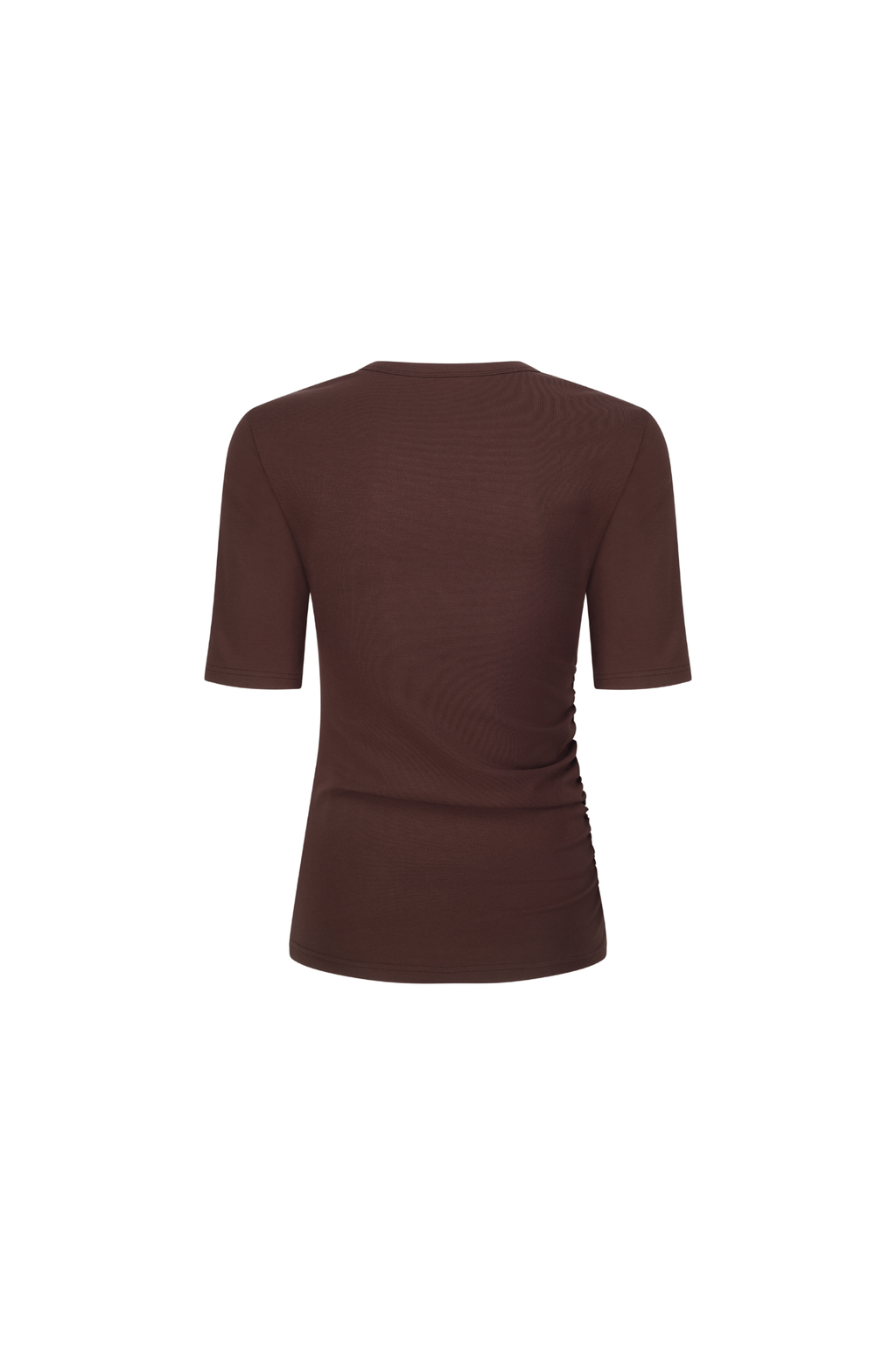 Ruched SS Tee - Choc