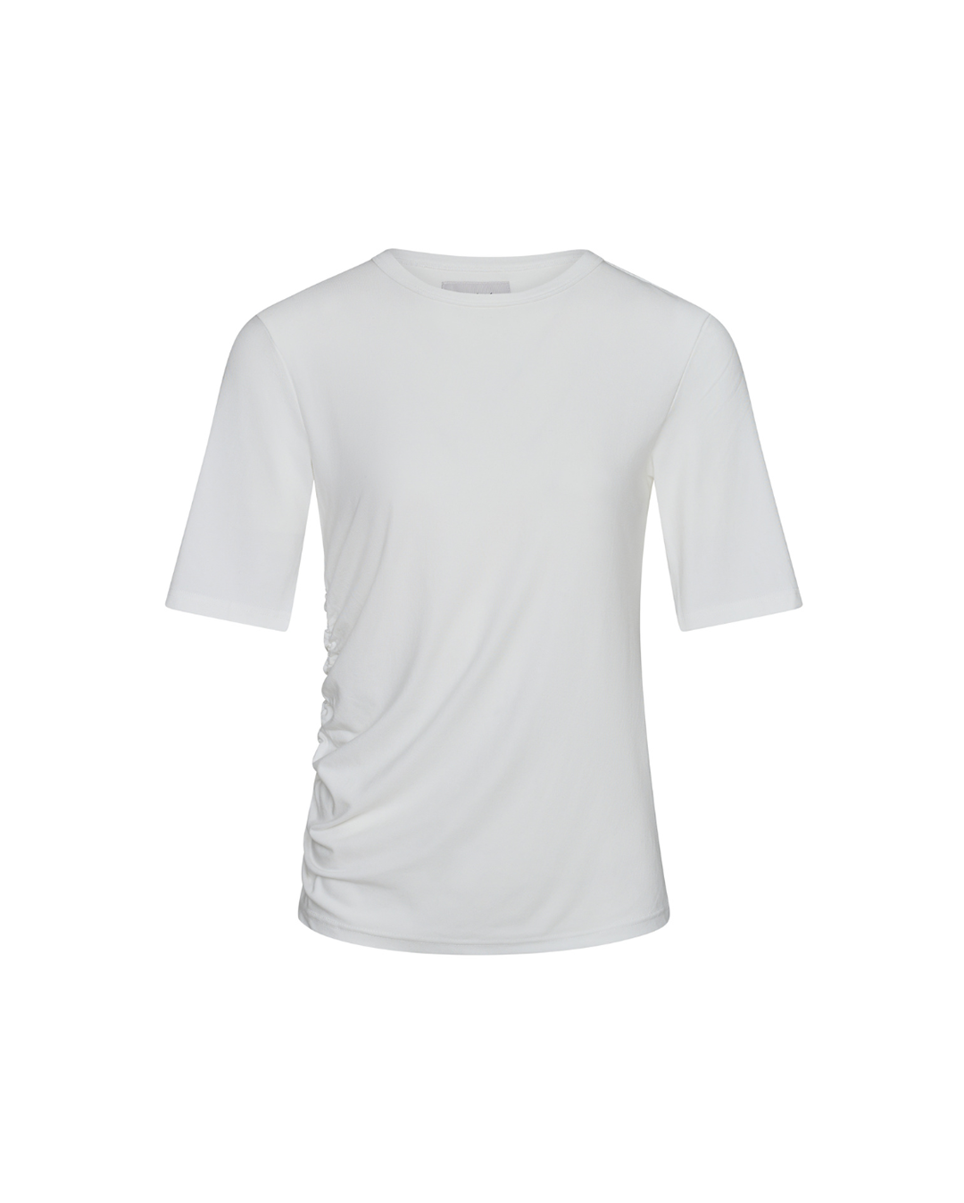 Ruched SS Tee - Ivory