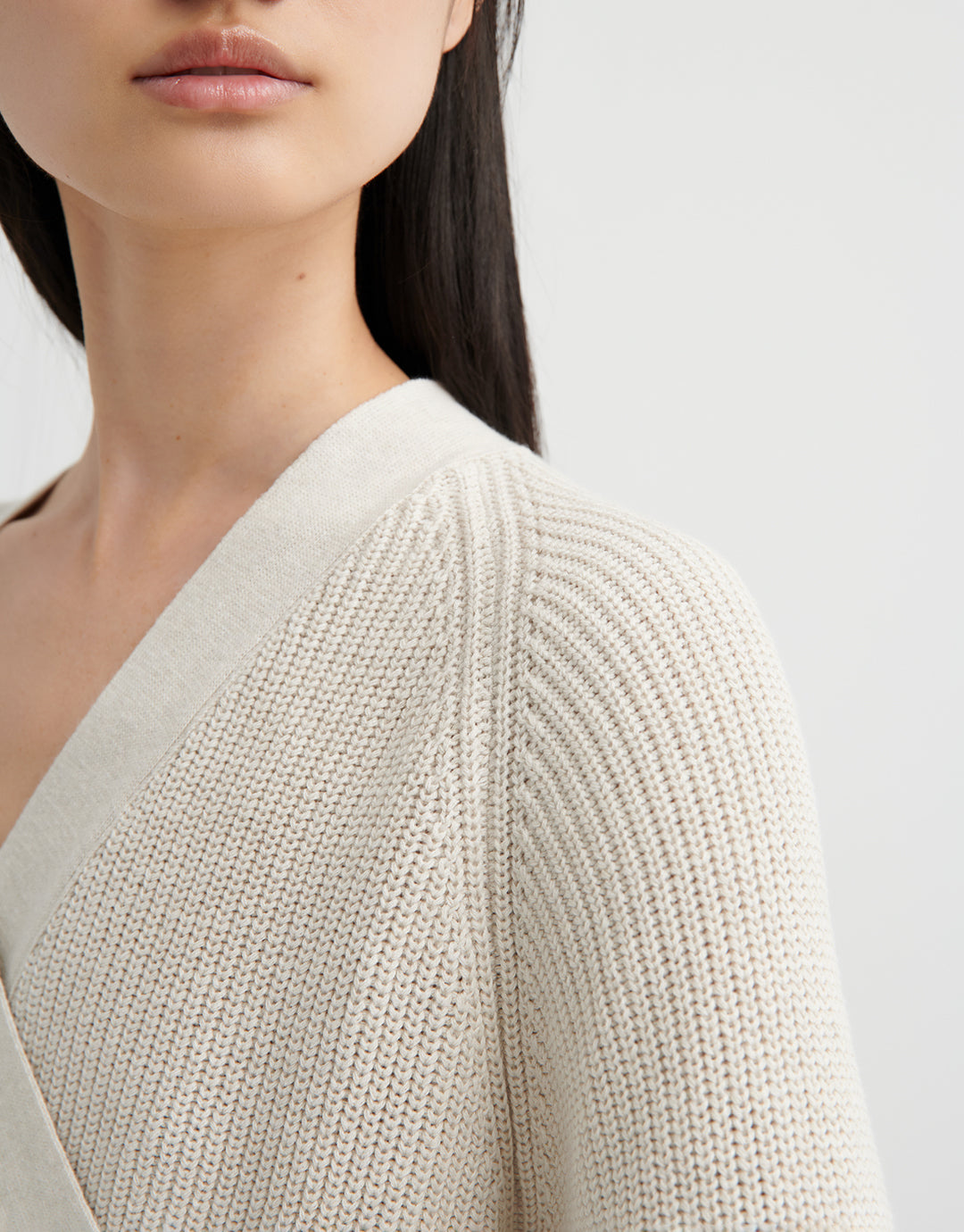 Composure Cardigan - Oat Melange by Kowtow - view 5