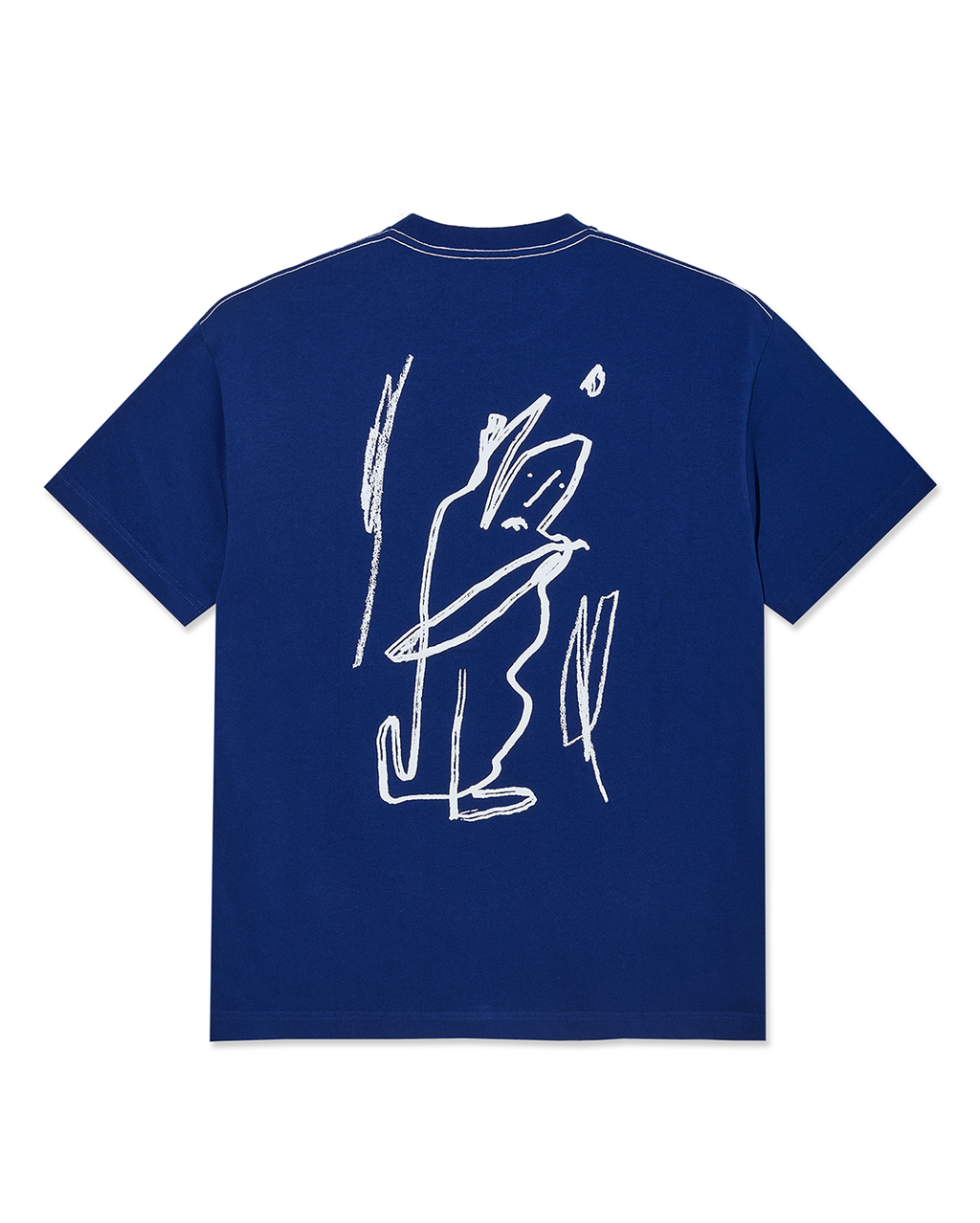 Contrast Tee Doodle - Ultramarine/White 2