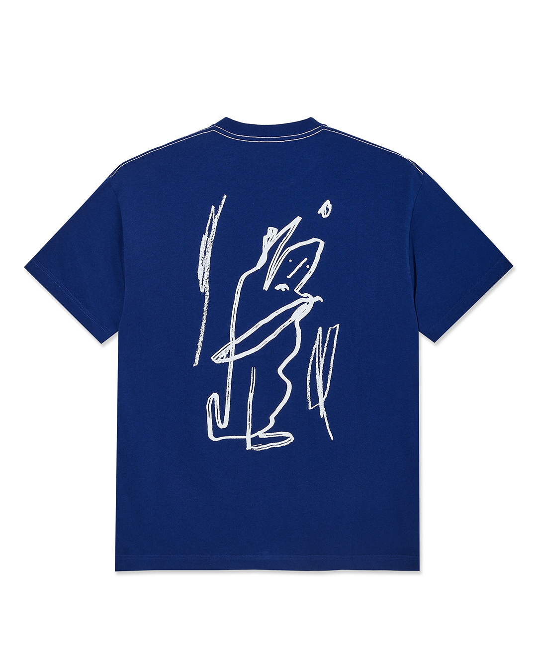 Contrast Tee Doodle - Ultramarine/White 2