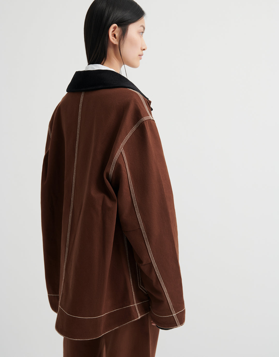 Craft Jacket - Brown Denim by Kowtow - view 7