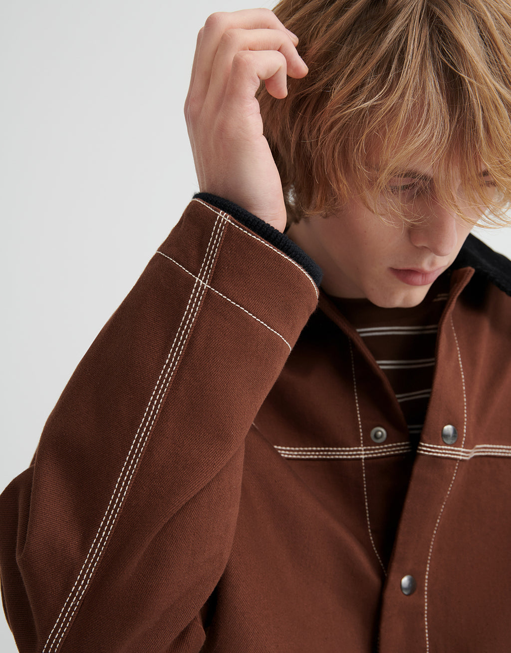 Craft Jacket - Brown Denim by Kowtow - view 3