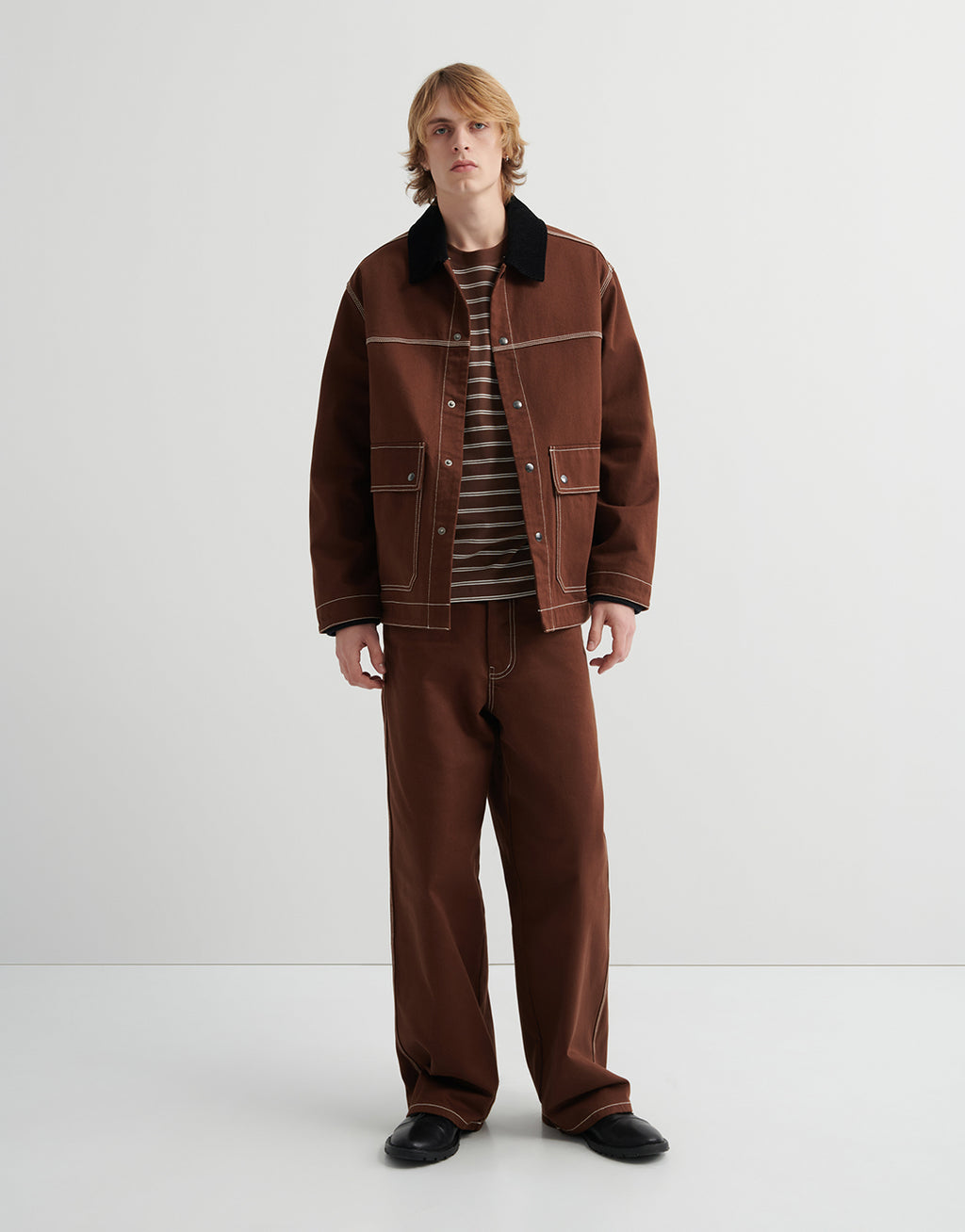 Craft Jacket - Brown Denim by Kowtow - view 6