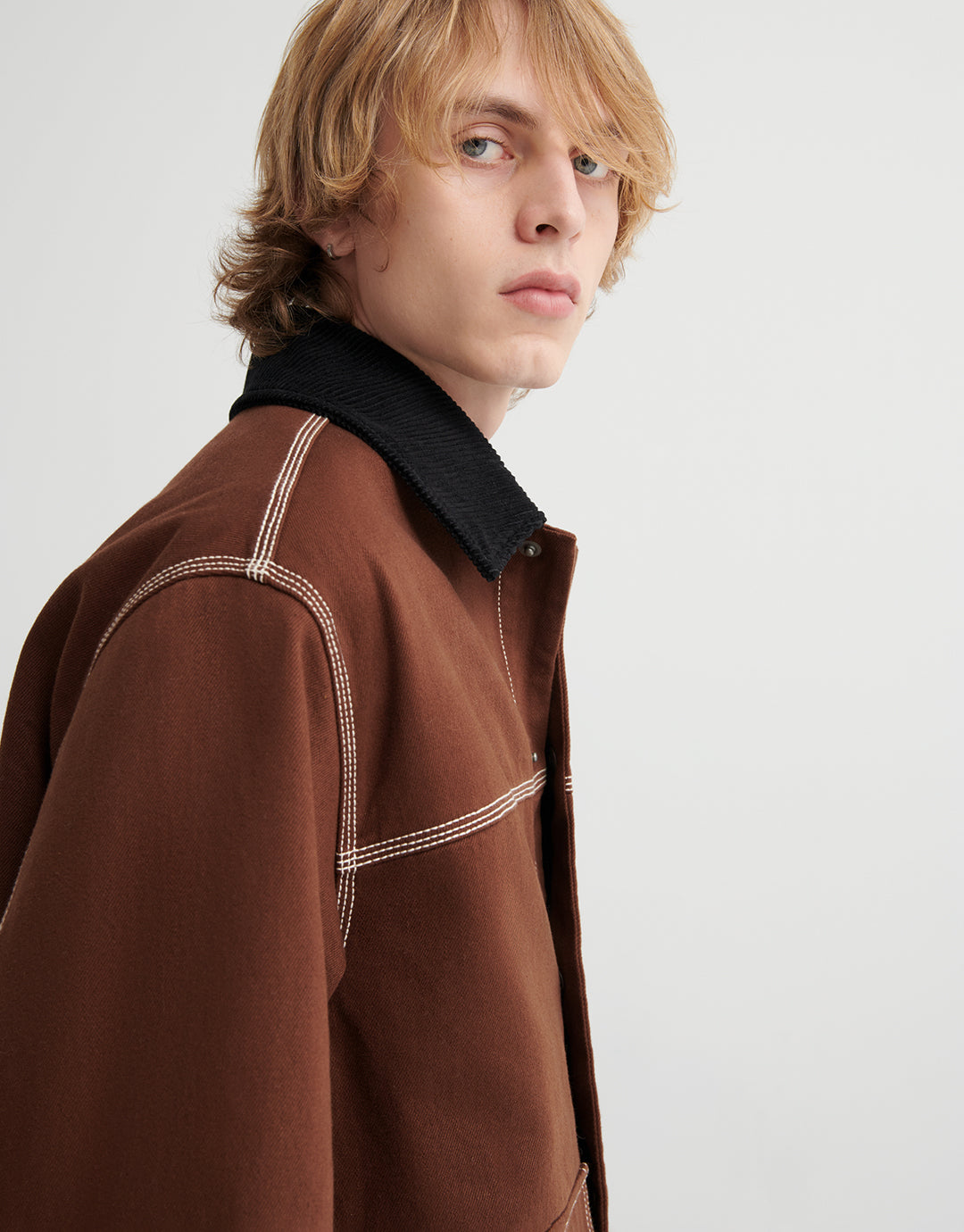 Craft Jacket - Brown Denim by Kowtow - view 4