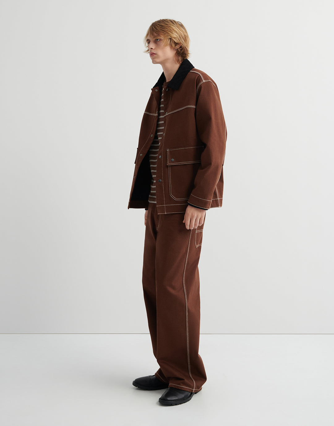 Craft Jacket - Brown Denim by Kowtow - view 5