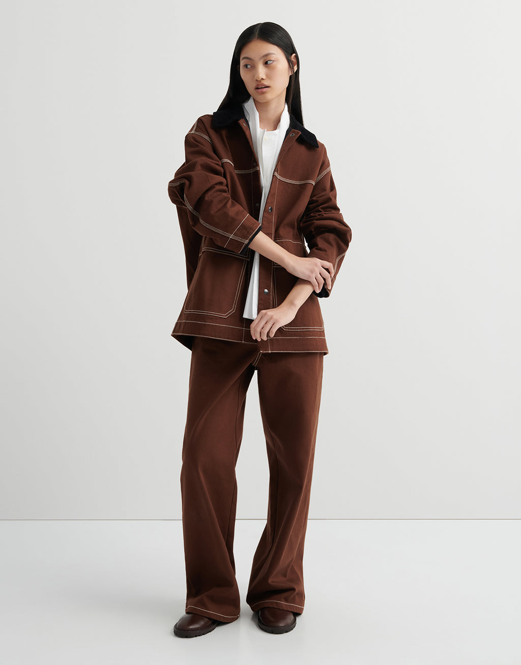 Craft Jacket - Brown Denim by Kowtow - view 10