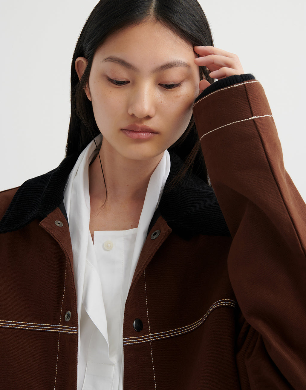 Craft Jacket - Brown Denim by Kowtow - view 8