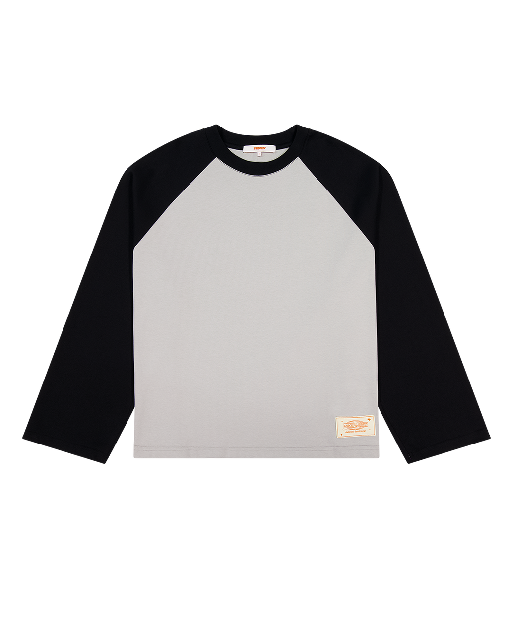 Crew Raglan - Ash/Black - Checks Downtown