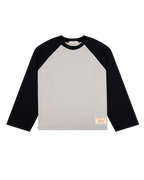 Crew Raglan - Ash/Black - Checks Downtown