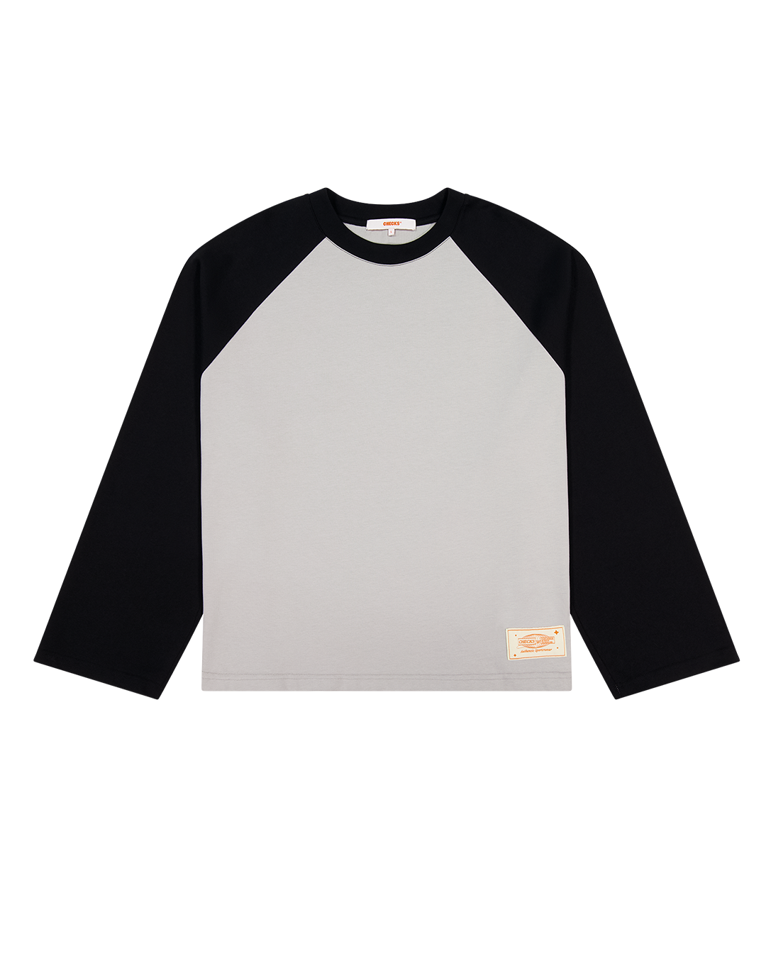 Crew Raglan - Ash/Black - Checks Downtown
