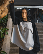 Crew Raglan - Ash/Black - Checks Downtown