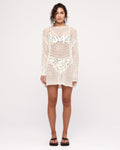 Crochet Knit Tunic Dress - Coconut - Zulu and Zephyr