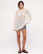 Crochet Knit Tunic Dress - Coconut - Zulu and Zephyr