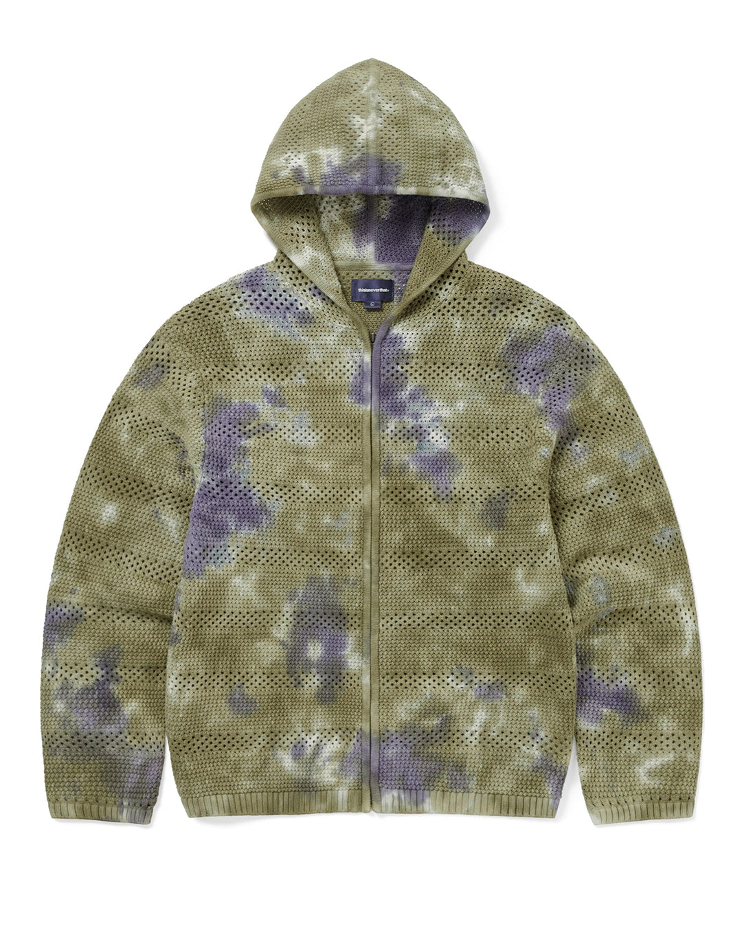 thisisneverthat Crochet Knit Zip Hoodie - Olive Green | Wally NZ