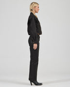Cropped Denim Jacket Espresso Coated - Espresso - Rollas