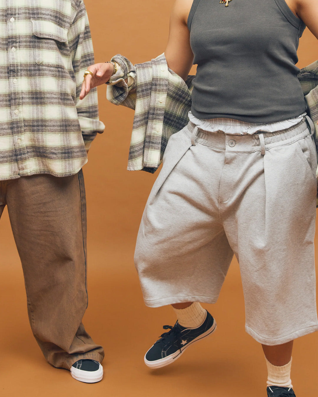 Hakama Shorts - Grey Fleece by Checks Downtown - view 3