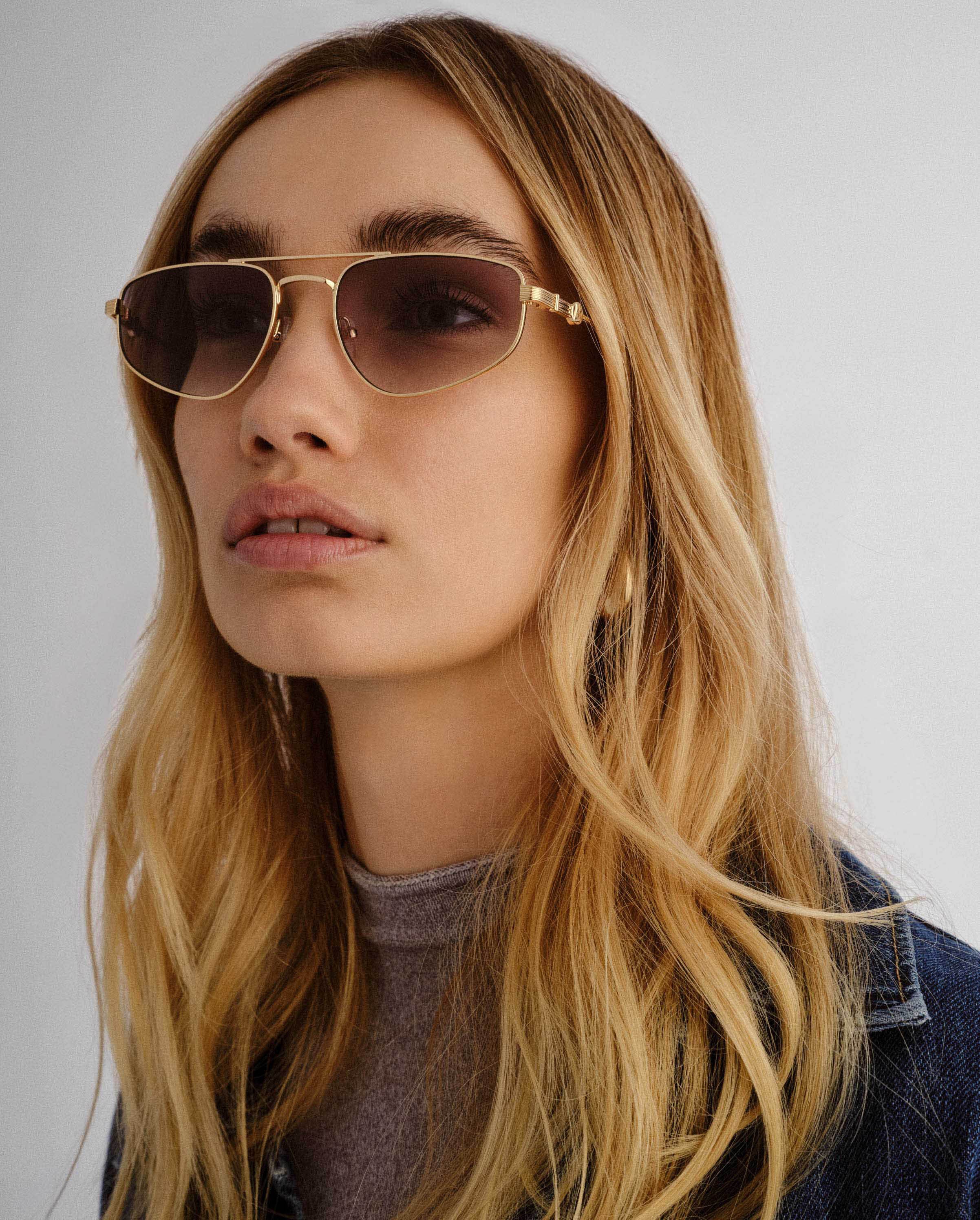 The Harvey Sunglasses - Gold Smoke