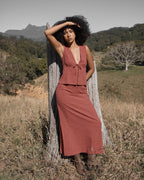 Dahlia Indy - Hemp Short Sleeve Top - Rose Check - Afends