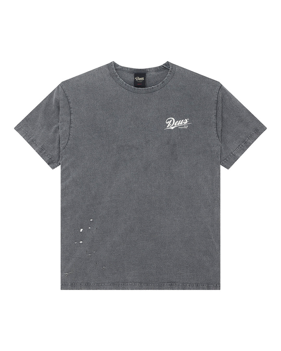 Damaged Dyed Tee - Charcoal - Deus Ex Machina