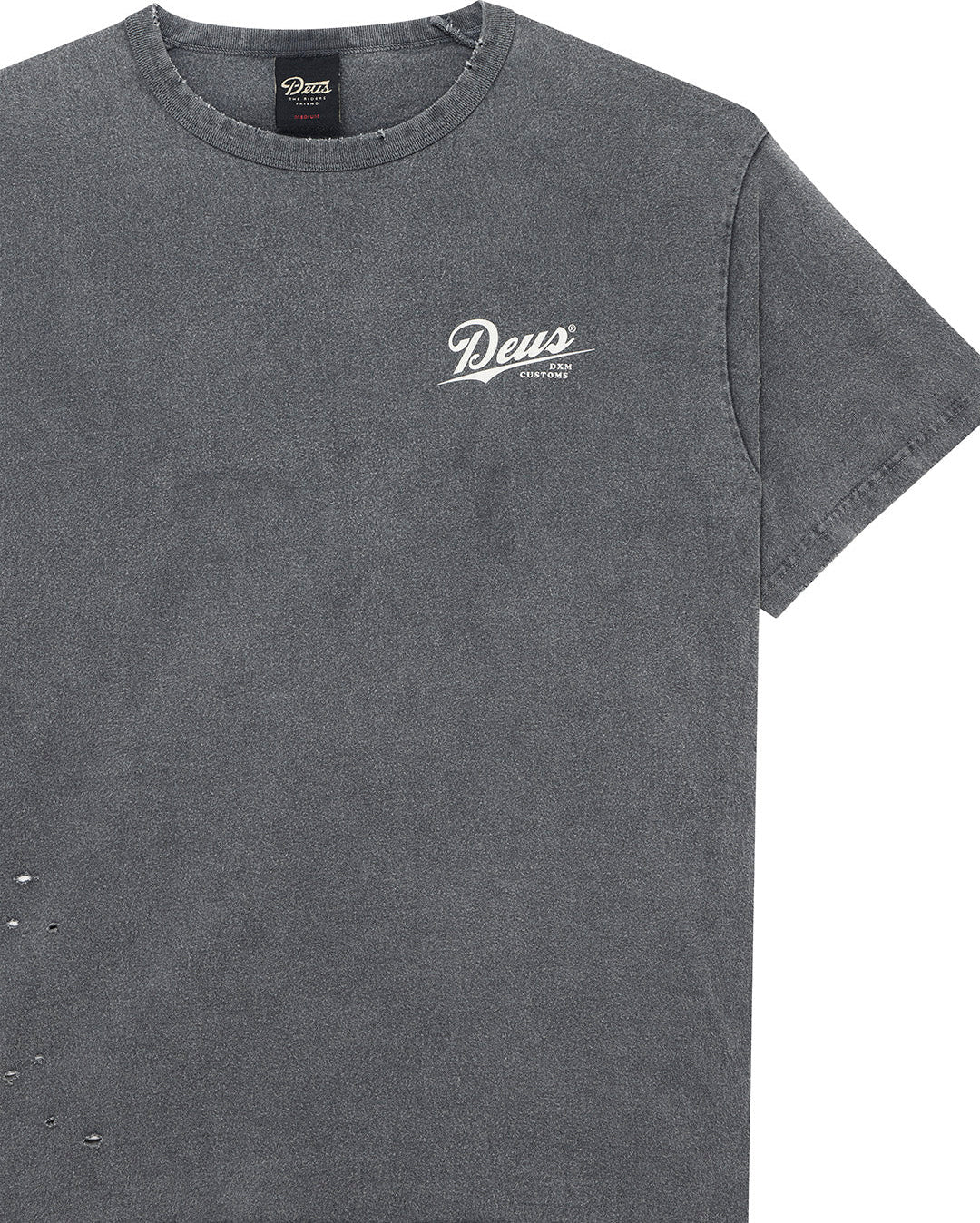Damaged Dyed Tee - Charcoal - Deus Ex Machina