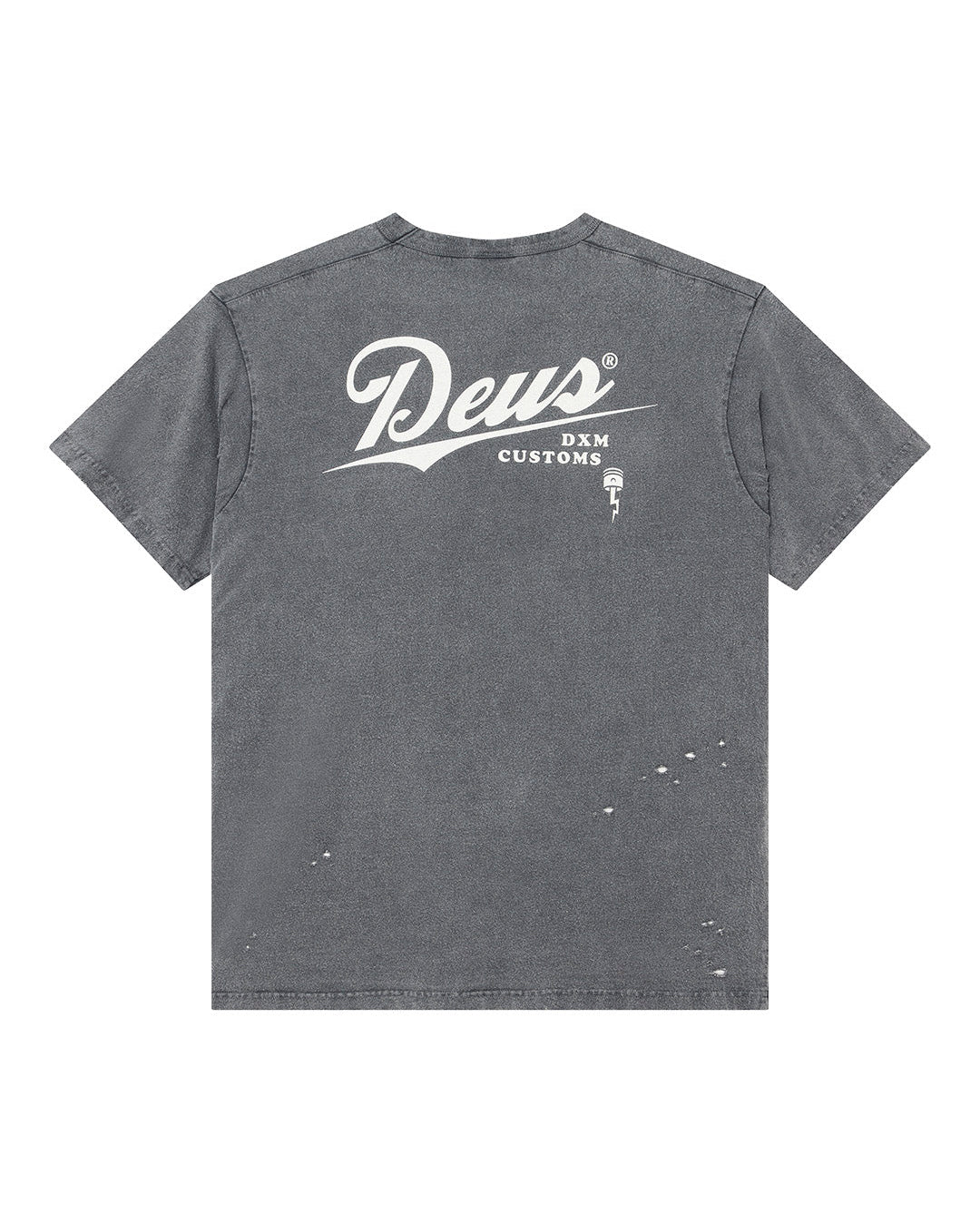 Damaged Dyed Tee - Charcoal - Deus Ex Machina