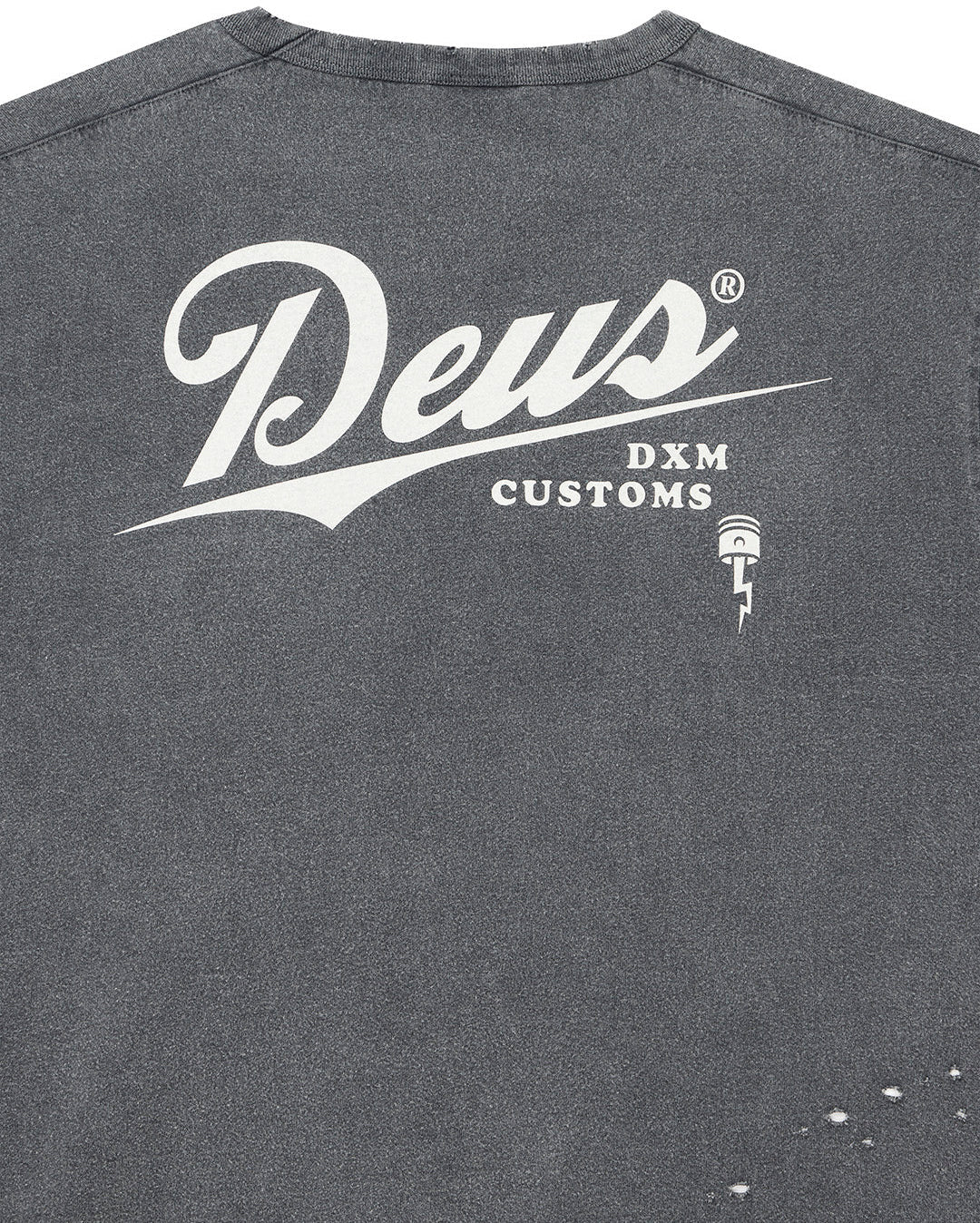 Damaged Dyed Tee - Charcoal - Deus Ex Machina