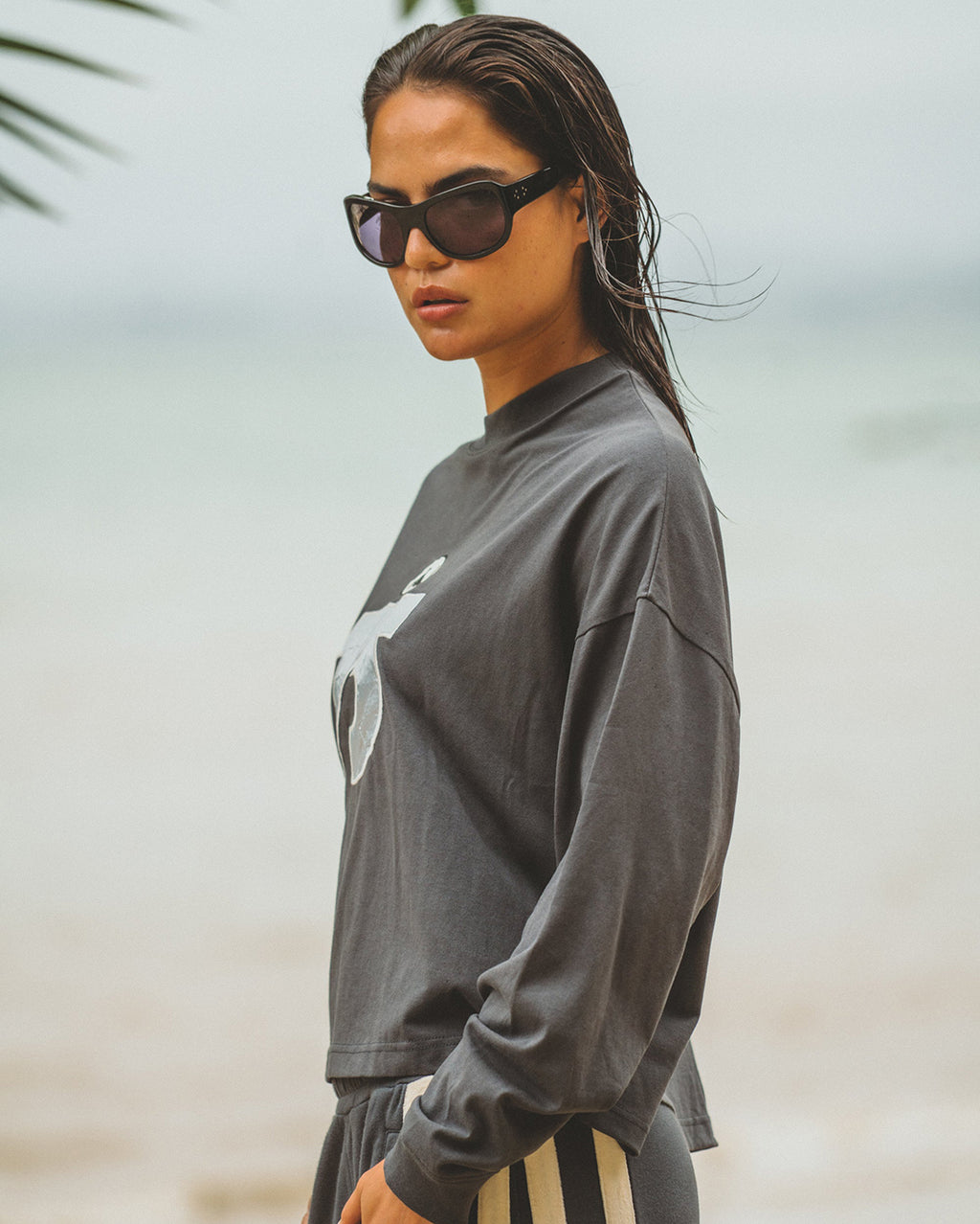 Daytona Long Sleeve Top - Washed Black - Araminta James