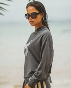 Daytona Long Sleeve Top - Washed Black - Araminta James