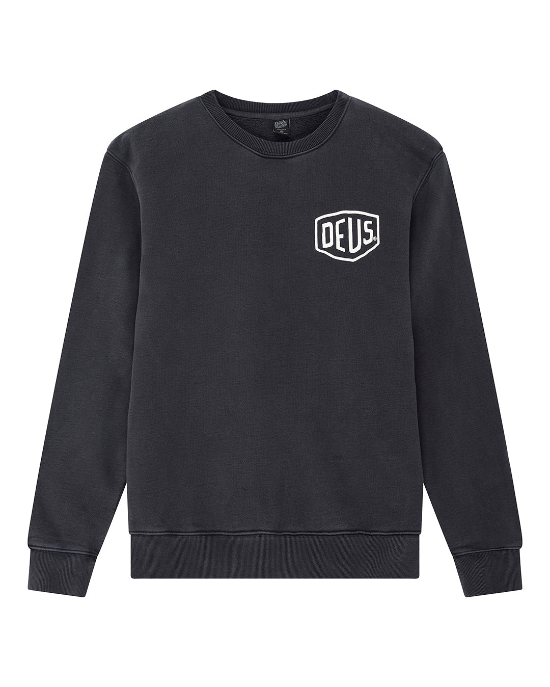 Shield Garment Dyed Crew - Black - Deus Ex Machina