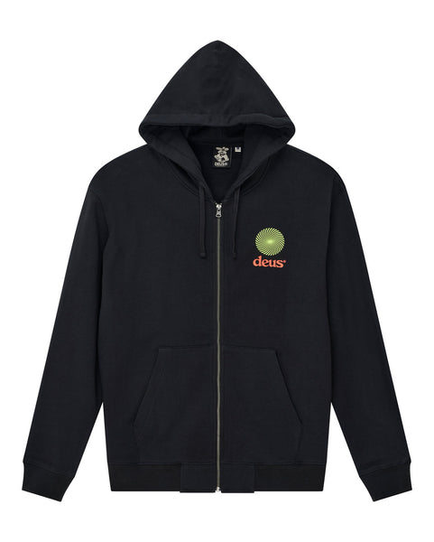DEUS セミドライ　M ブラック 5m deus-strata-zip-hoodie-black-