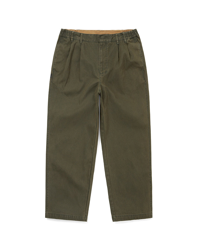 Double Pleated Wide Pant - Dark Olive - thisisneverthat
