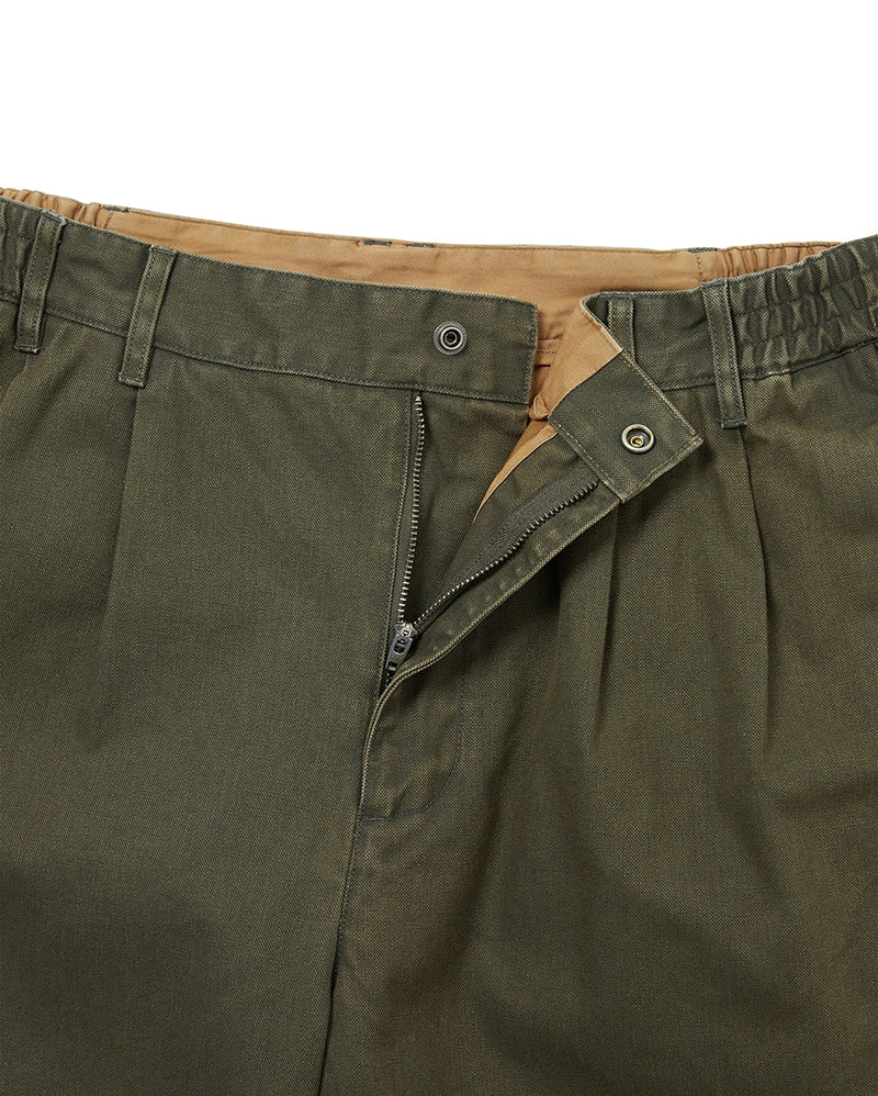 Double Pleated Wide Pant - Dark Olive - thisisneverthat