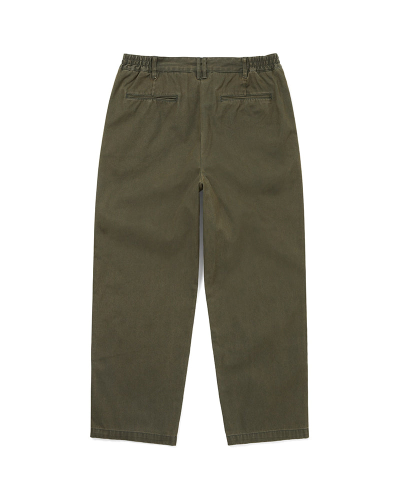 Double Pleated Wide Pant - Dark Olive - thisisneverthat