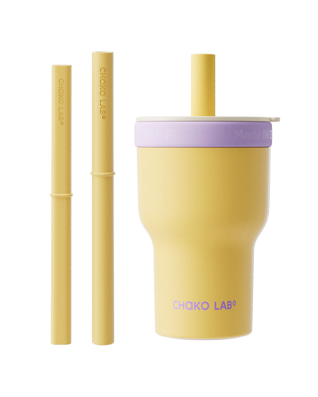 Dual-Layer Tumbler 570ml - White/Green - Chako Lab