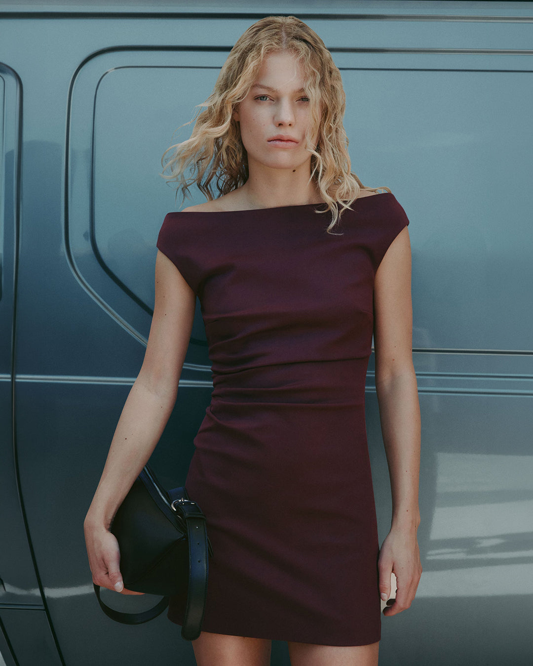 Ema Mini Dress - Merlot - Nude Lucy