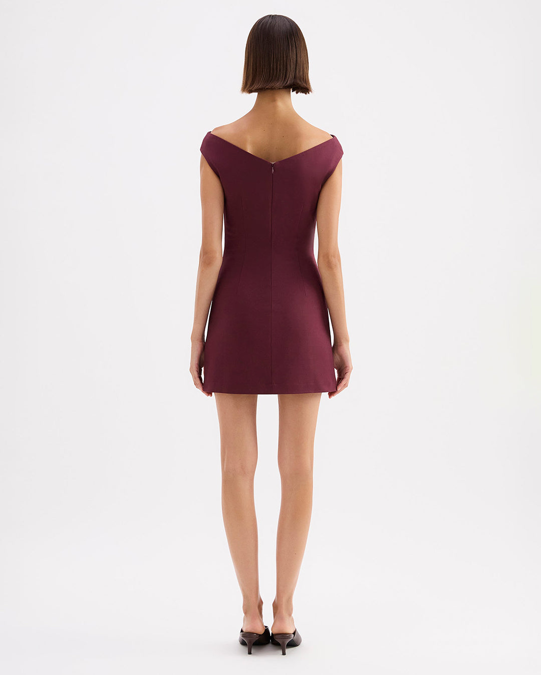 Ema Mini Dress - Merlot - Nude Lucy