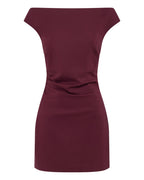 Ema Mini Dress - Merlot - Nude Lucy