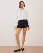 Evie Lace Jacquard Mini Short - Black - Commonplace Essentials