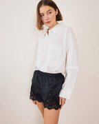 Evie Lace Jacquard Mini Short - Black - Commonplace Essentials