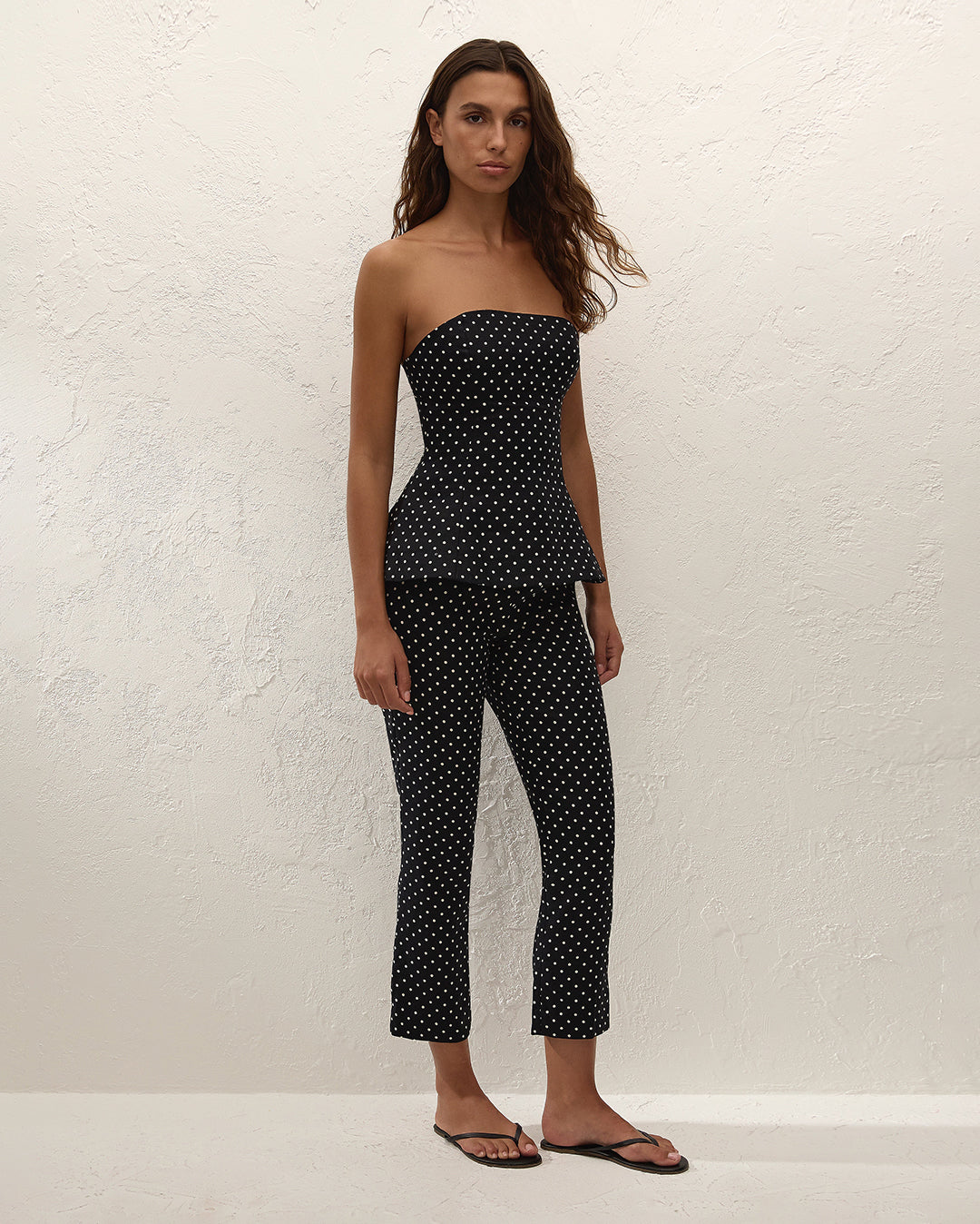 Iria Capri Pant - Lola Polka Dot - Black/Cream - Faithfull The Brand