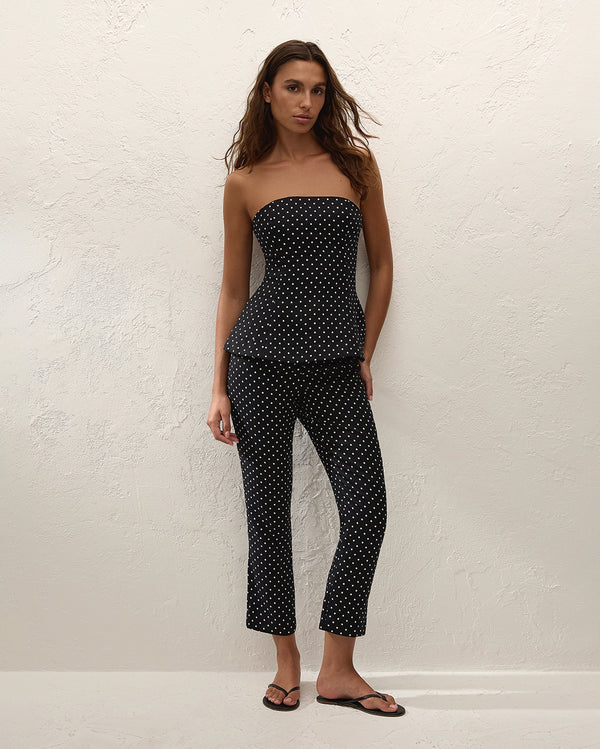 Petro Top - Lola Polka Dot - Black/Cream - Faithfull The Brand
